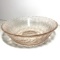 Pink Glass Bowl with Basket Pattern