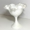 Beautiful Fenton Silver Crest Pedestal Bowl with Embossed Design