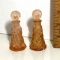 Pair of Vintage Pink Perfume Bottles with Stoppers Made in Occupied Japan