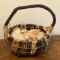 Vintage Hand Woven Vine Handled Primitive Basket Full of Shells