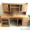 Large 2 pc Oak Finish Desk