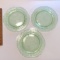 Set of 3 Vaseline Glass Lunch Plates