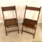 Pair of Antique Wooden Folding Chairs