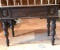 Antique 3 Drawer Dark Wood Spinet Desk