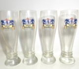 Set of 4 Tall German Crystal Beer Glasses
