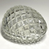 Pretty Glass Egg Dish with Diamond Pattern