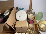 Large Lot of Misc Candles, Candlestick & Fairy Light