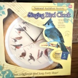 National Audubon Society Singing Bird Clock in Box