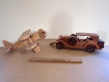 Wooden Airplane & Car