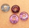 Mixed Lot of Donut Swarovski Beads (1 Light Blue; 2 Light Purple; 1 Dark Purple)