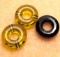 Mixed Lot of Donut Swarovski Beads - 1 Black and 2 Olive Green