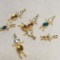 Lot of People Birthstone Charms - Topaz and Blue Zircon