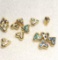 Lot of Birthstone Heart Spacers - Gold Tone and Birthstone