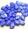 Lot of Oval Beads - Blue and White Swirl