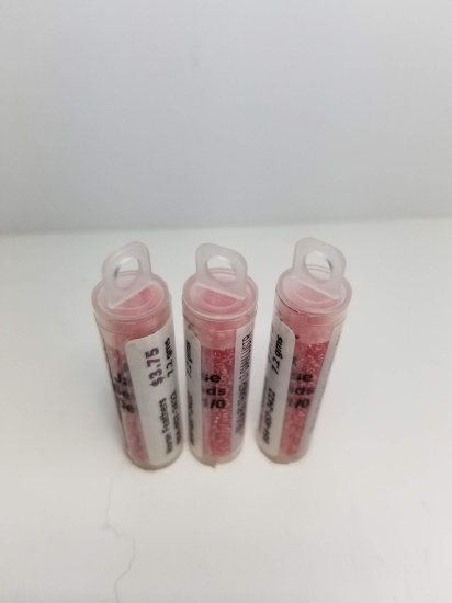 Delica 11/0 Beads - 3 Vials of Transparent Light Siam Luster