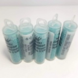 Miyuki Delica 11/0 Beads - 5 Vials of Matte Opaque Turquoise