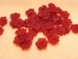 Lot of Flower Beads - Item# HBS LUCF-18; All Dark Red Color