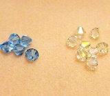 Mixed of Lot of Swarovski 8mm Bicone Beads - Lemon Ice and Aqua