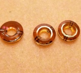 Lot of Donut Swarovski Beads - 3 Count; No Color Listed, Amber