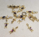 Lot of People Birthstone Charms - Garnet and Amethyst