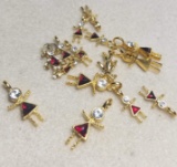 Lot of People Birthstone Charms- Garnet