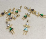 Lot of People Birthstone Charms - Various Colors