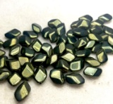 Lot of “Flat Cube” Beads - Metallic green