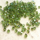 Lot of 4mm Bicone Glass Beads - Peridot Celisan