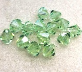 Lot of 8mm Bicone Glass Beads - Light Green