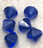 Lot of 8mm Bicone Glass Beads - Sapphire
