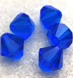 Lot of 8mm Bicone Glass Beads - Blue