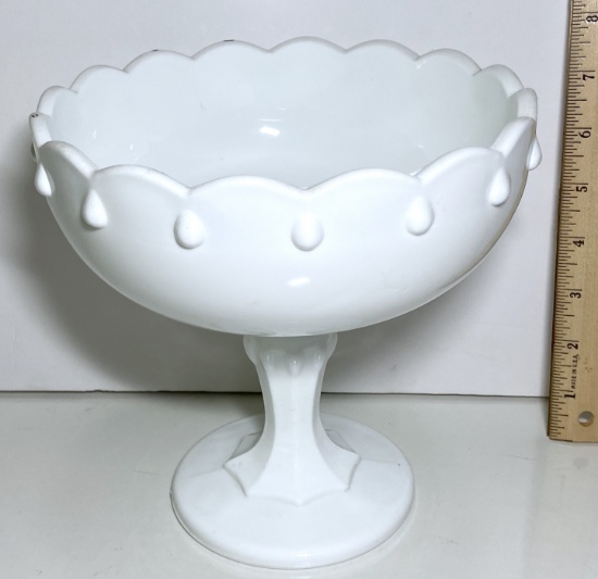 Vintage Milk Glass Pedestal Bowl