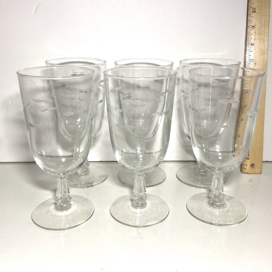 Set of 6 Etched Stems