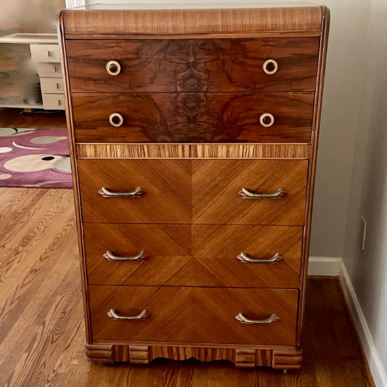 Art Deco Waterfall Chest of Drawers - Excellent Condition - Super Clean