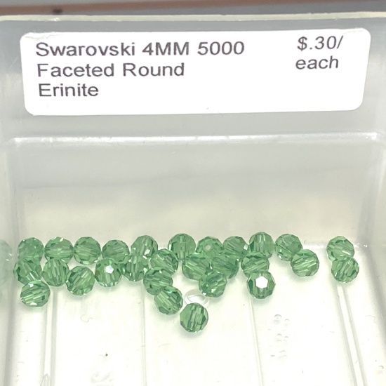 Lot of Swarovski Crystal Beads: 4mm 5000 Faceted Round Erinite