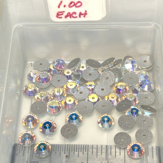 Lot of Swarovski Crystal Beads: Flat Beads