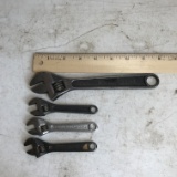 Lot of Four Bonney Adjustable Wrenches