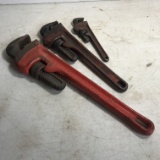 Three Assorted Pipe Wrenches