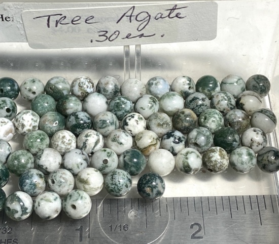 Natural Tree Agate Round Beads
