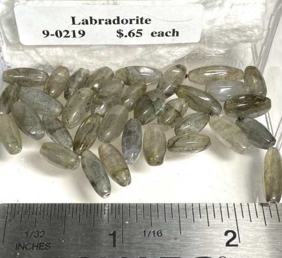 Natural Labradorite Natural Tapered Oval Beads