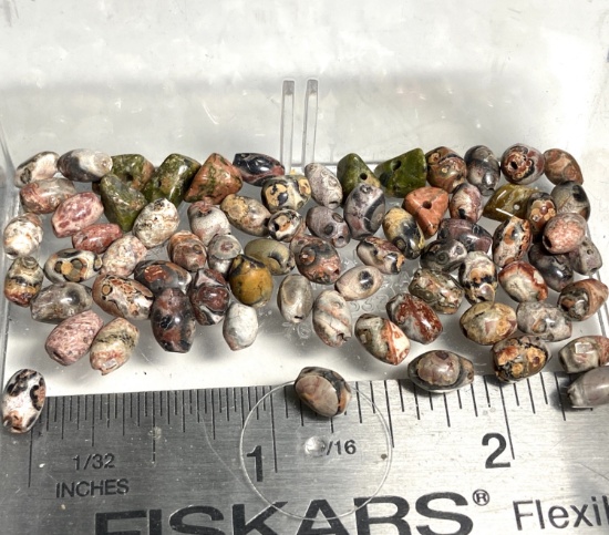 Natural Leopardskin Jasper Beads