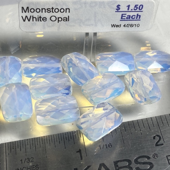 Lot of Moonstone White Opal Beads