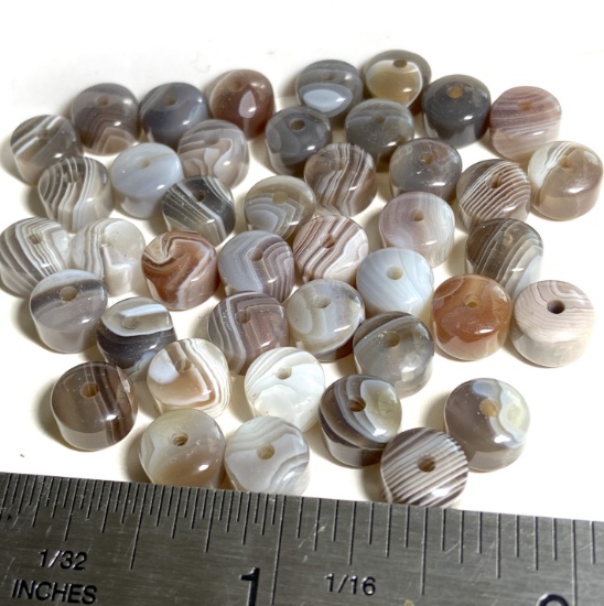 Lot of Botswana Agate Drum 6x8 Beads