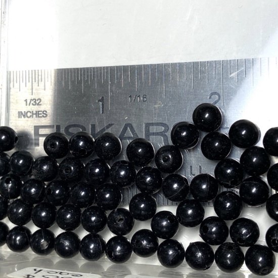 Lot of Natural Gemstone Black Onyx Round Beads