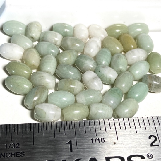 Lot of Natural Gemstone Jade Natural Tapered Oval Beads