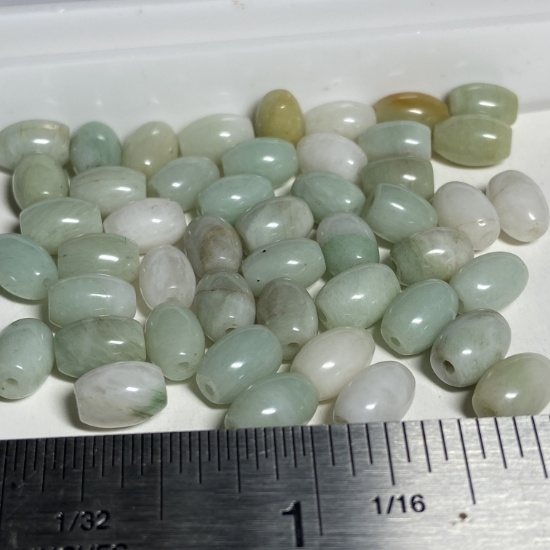 Lot of Natural Gemstone Jade Natural Tapered Oval Beads