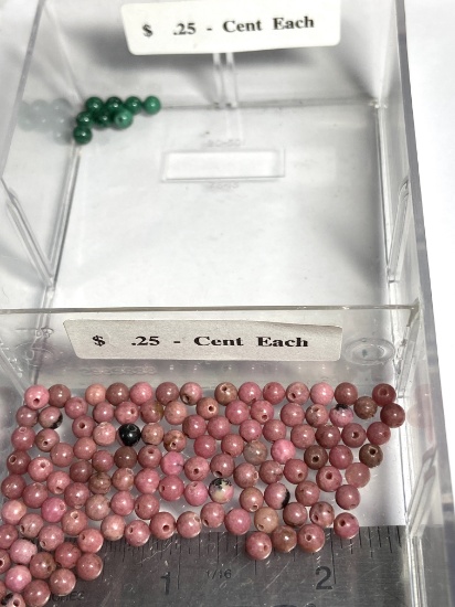 Lot of Natural Gemstone Round Beads