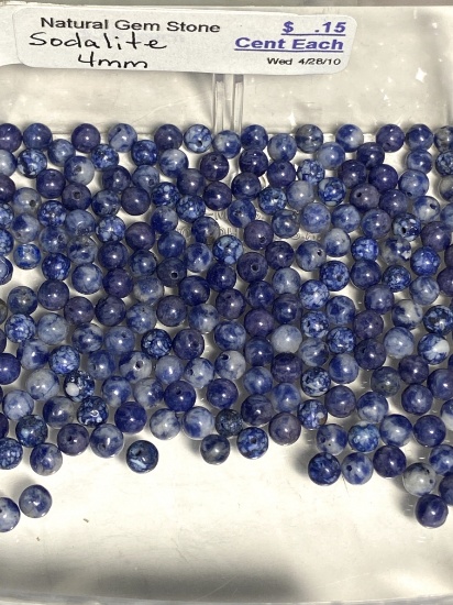 Lot of Natural Gemstone Round Sodalite 4mm Beads