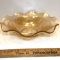 Vintage Jeanette Glass Iris & Herringbone Ruffled Edge Bowl