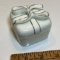 Small Porcelain Gift Box Trinket with Silver Accent